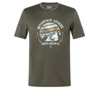 super.natural - Northern Lights Bio Jersey Tee - Merino shirt size 46 - S, brown