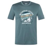 super.natural - Northern Lights Bio Jersey Tee - Merino shirt size 54 - XL, turquoise