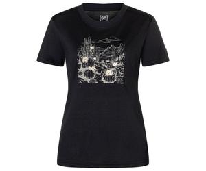 super.natural - Women's Cactus World Bio Jersey Tee - Merino shirt size S, black/ various