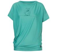 super.natural - Women's Cat Yoga Loose Tee - Merino shirt size L, turquoise