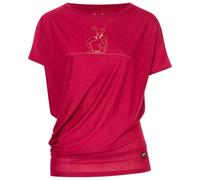 super.natural - Women's Cat Yoga Loose Tee - Merino shirt size XL, pink