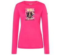 super.natural - Women's Crazy Mouse L/S - Merino shirt size L, pink/ various