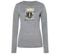 super.natural - Women's Crazy Mouse L/S - Merino shirt size M, grey/ various