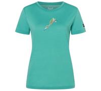 super.natural - Women's Duck Dive Tee - Merino shirt size M, green/ various