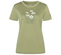 super.natural - Women's Edelweiss Bio Jersey Tee - Merino shirt size L, olive