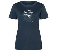 super.natural - Women's Edelweiss Bio Jersey Tee - Merino shirt size XL, blue