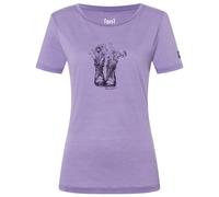 super.natural - Women's Flower Boots Tee - Merino shirt size L, purple