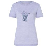 super.natural - Women's Flower Boots Tee - Merino shirt size M, purple