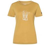 super.natural - Women's Flower Boots Tee - Merino shirt size S, sand