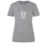 super.natural - Women's Flower Boots Tee - Merino shirt size XS, grey