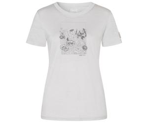 super.natural - Women's Flower Field Bio Jersey Tee - Merino shirt size L, white/grey