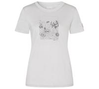 super.natural - Women's Flower Field Bio Jersey Tee - Merino shirt size M, white/grey