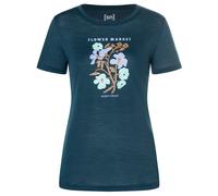 super.natural - Women's Flower Market Tee - Merino shirt size XS, blue