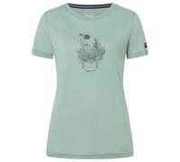 super.natural - Women's Flowerhands Tee - Merino shirt size S, light jade / copper