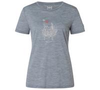 super.natural - Women's Flowerhands Tee - Merino shirt size XL, grey/ chilli