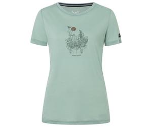 super.natural - Women's Flowerhands Tee - Merino shirt size XL, light jade / copper