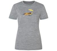 super.natural - Women's Hot Dog Tee - Merino shirt size S, grey/ various