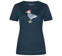 super.natural - Women's Johnny Tee - Merino shirt size L, blue/ various