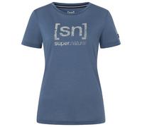 super.natural - Women's Logo Lines Tee - Merino shirt size XS, blue/grey