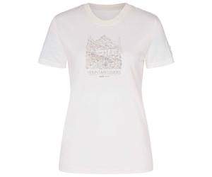 super.natural - Women's Mountain Lovers Bio Jersey Tee - Merino shirt size M, white/grey