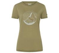 super.natural - Women's Mountain Mandala Tree Tee - Merino shirt size XS, olive