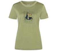 super.natural - Women's Racing Dachshund Bio Jersey Tee - Merino shirt size XS, sage / various