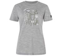 super.natural - Women's Rock Flowers Tee - Merino shirt size L, grey