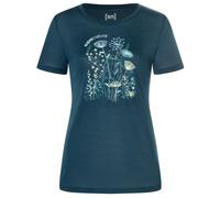 super.natural - Women's Rock Flowers Tee - Merino shirt size S, blue