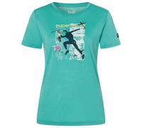 super.natural - Women's Running Art Tee - Merino shirt size XS, green/ various