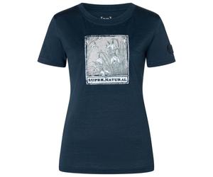 super.natural - Women's Snodrops Bio Jersey Tee - Merino shirt size L, blue/ various