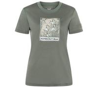 super.natural - Women's Snodrops Bio Jersey Tee - Merino shirt size S, eucalyptus / various