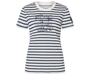 super.natural - Women's Stripe Cote D'Azur Bio Jersey Tee - Merino shirt size XS, white/ salute