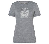 super.natural - Women's Summer Break Tee - Merino shirt size M, grey/white