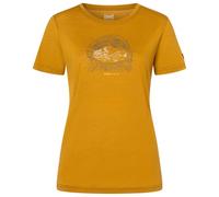super.natural - Women's Tent View Tee - Merino shirt size XL, dried tobacco / various