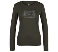 super.natural - Women's The Essential Logo L/S - Longsleeve size M, olive