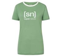 super.natural - Women's The Essential Logo Tee - Merino shirt size L, green/turquoise
