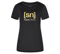 super.natural - Women's The Essential Logo Tee - Merino shirt size XS, black
