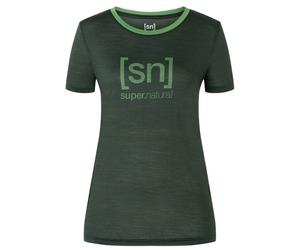 super.natural - Women's The Essential Logo Tee - Merino shirt size XS, green