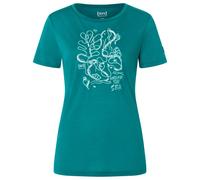 super.natural - Women's Under The Sea Tee - Merino shirt size M, pacific /green