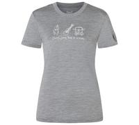super.natural - Women's Van Life Bio Jersey Tee - Merino shirt size L, grey/white