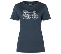 super.natural - Women's Wander Wheel Bio Jersey Tee - Merino shirt size XS, blue