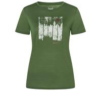 super.natural - Women's Wonder Wald Tee - Merino shirt size S, chive / copper