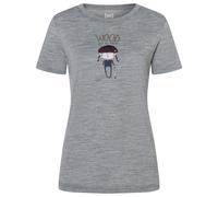 super.natural - Women's Wood Craftine Tee - Merino shirt size M, grey/ various