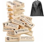 Super Naughty Block Tower Games,Sex Blocks Games Valentine Tumbling Tower Stacking Blocks Game, Couple Activities & Date Night Ideas, Wooden Naughty Date Night Ideas for Adults Night Party Game Gift
