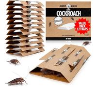 Super Ninja Cockroaches Killer - 12 Traps - Highly Effective Ecological Cockroach Trap - User Friendly - Up To 3 Months Per Trap