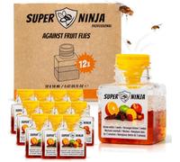 Super Ninja Fruit Fly Trap - 12 Pack - Highly Effective Ecological Fruit Fly Traps Indoor - Fruit Fly Killer