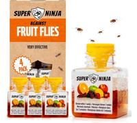 Super Ninja Fruit Fly Trap - 4 Traps - Highly Effective Ecological Fruit Fly Traps Indoor - Fruit Fly Killer