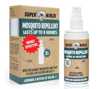 Super Ninja Mosquito Repellent Spray 200ml - Fast-Acting, Long-Lasting DEET-Free Protection - Safe for Kids, Non-Toxic Insect & Tick Repellent with 8-Hour Defence for Holidays & Outdoor Use