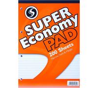 Super nomy Narrow A4 Refill Pad (Pack of 3) Silvine Yellow One Size