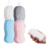 Super Peeler Sponge - Bath Exfoliator Tool, Skin Scrubber Pad | 3D Mesh Body Cleaner, Gentle Skin Smoother Sheet, Soft Peeling Sponge for Adult, Child Bathing, Pregnancy Hygiene (White) (4PCS)